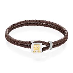 7613272545259 - Armband TOMMY HILFIGER Schmuck Edelstahl Armschmuck Lederarmband Armbänder Gr Leder-Edelstahl braun (braun edelstahlfarben gelbgoldfarben) Herren Hochzeitsmode