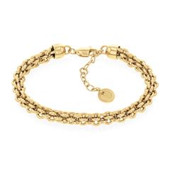 7613272545808 - Armband TOMMY HILFIGER Schmuck Edelstahl Armschmuck Ankerkette INTERTWINE CIRCLES Armbänder Gr Edelstahl gelb (gelbgoldfarben) Damen Trachtenmode