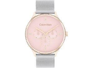 7613272547499 - Multifunktionsuhr CALVIN KLEIN 25200374 Armbanduhren silberfarben Damen Quarzuhren Quarzuhr Armbanduhr Damen Datum Glaskristalle 1224-Std-Anzeige