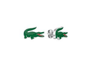 7613272562720 - Paar Ohrstecker LACOSTE ARTHOR 2040230 Ohrringe Gr Edelstahl grün (edelstahlfarben grün) Herren Hochzeitsmode mit Emaille