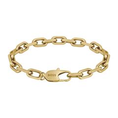 7613272564755 - Armband BOSS Schmuck Edelstahl Armschmuck Ankerkette KANE Armbänder Gr M Edelstahl gelb (gelbgoldfarben) Herren Hochzeitsmode