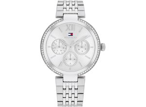 7613272576932 - Multifunktionsuhr TOMMY HILFIGER SOPHIA Armbanduhren silberfarben Damen Quarzuhren Quarzuhr Armbanduhr Damenuhr Datum 1224-Stunden-Anzeige