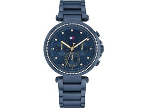 7613272577021 - Multifunktionsuhr TOMMY HILFIGER Emily Armbanduhren blau Damen Quarzuhren Quarzuhr Armbanduhr Damen Datum Glaskristalle 1224-Std-Anzeige