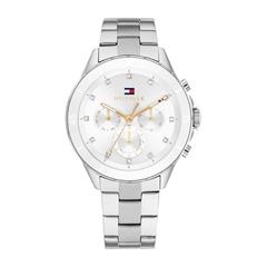 7613272577052 - Multifunktionsuhr TOMMY HILFIGER Mellie Armbanduhren silberfarben Damen Quarzuhren Quarzuhr Armbanduhr Damen Datum Glaskristalle 1224-Std-Anzeige