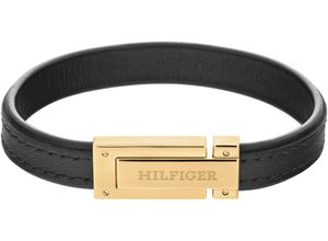 7613272579872 - Armband TOMMY HILFIGER SS24 FLAT 2790559 2790560 2790561 Armbänder Gr Leder-Edelstahl goldfarben (schwarz gelbgoldfarben) Herren Hochzeitsmode mit Emaille