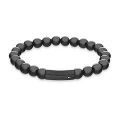 7613272580076 - Armband TOMMY HILFIGER SS24 BEADS 2790581 2790582 Armbänder Gr Edelstahl schwarz (schwarz schwarz) Herren Hochzeitsmode mit Onyx oder Tigerauge