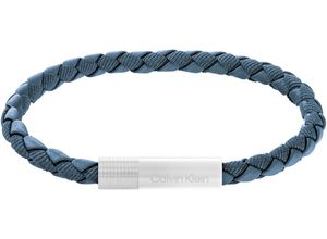 7613272583763 - Armband CALVIN KLEIN VELOCITY 35100025 35100026 Armbänder Gr Edelstahl-Leder blau (blau edelstahlfarben) Herren Armbänder