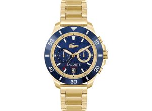 7613272587235 - Multifunktionsuhr LACOSTE TORONGA Armbanduhren goldfarben Herren Hochzeitsmode Quarzuhr Armbanduhr Herren Datum Dualzeit 1224-Stunden-Anzeige