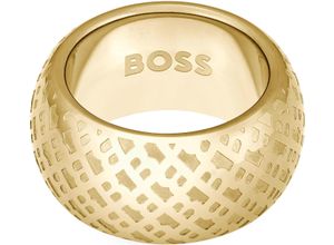 7613272588812 - Fingerring BOSS ASPEN 1580589SML Fingerringe Gr 58 Edelstahl 12 mm gelb (gelbgoldfarben) Damen Fingerringe