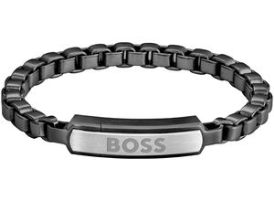 7613272588966 - Armband BOSS DEVON 1580596M 1580597M 1580598M Armbänder Gr M Edelstahl grau (schwarz edelstahlfarben) Herren Hochzeitsmode