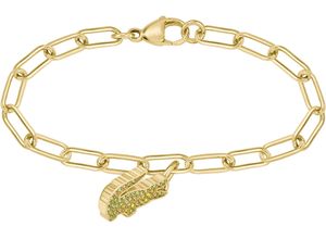 7613272589680 - Armkette LACOSTE CROCODILE 2040306 2040363 Armbänder Gr Edelstahl grün (gelbgoldfarben grün orange gelb weiß champagner champagner) Damen Armketten mit Glasstein