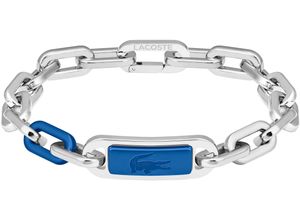 7613272604826 - Armkette LACOSTE CREW 2040368 2040370 Armbänder Gr Edelstahl-Aluminium blau (edelstahlfarben blau) Herren