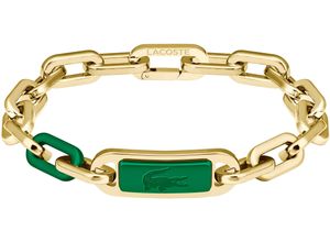 7613272604840 - Armkette LACOSTE CREW 2040368 2040370 Armbänder Gr Edelstahl-Aluminium goldfarben (gelbgoldfarben grün) Herren