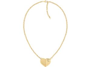 7613272606653 - Kette mit Anhänger TOMMY HILFIGER BOLD HEARTS Herz 2780926 2780927 Halsketten Gr Edelstahl Länge 51 cm Breite 25 mm goldfarben (gelbgoldfarben) Damen