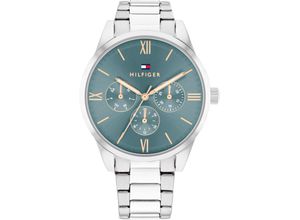 7613272607407 - Multifunktionsuhr TOMMY HILFIGER CAMILLE Armbanduhren silberfarben (silberfarben blau) Damen Quarzuhr Armbanduhr Damenuhr Herrenuhr EdelstahlarmbandDatum