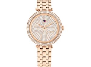 7613272611596 - Quarzuhr TOMMY HILFIGER NATALIE Armbanduhren rosegold (roségoldfarben) Damen Armbanduhr Damenuhr Edelstahlarmband analog Glaskristalle