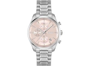 7613272613613 - Multifunktionsuhr BOSS GRAND TOUR LADIES Armbanduhren silberfarben (silberfarben pink) Damen Quarzuhr Armbanduhr Damenuhr Edelstahlarmband