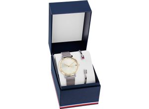 7613272618762 - Quarzuhr TOMMY HILFIGER Armbanduhren silberfarben Damen Armbanduhr Damenuhr Edelstahlarmband ideal auch als Geschenk