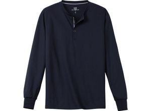 7613381272053 - Remix Basic Sleep Schlafshirt Henley-Ausschnitt für Herren blau M