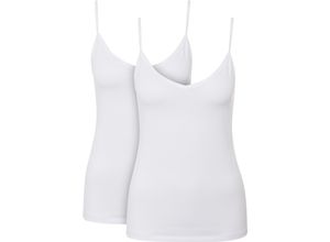 7613381314579 - Top 2er-Pack V-Ausschnitt für Damen weiß L