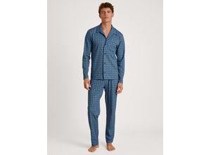 7613381351406 - Relax Streamline Pyjama Reverskragen mit durchgehender Knopfleiste 2-teilig für Herren blau M