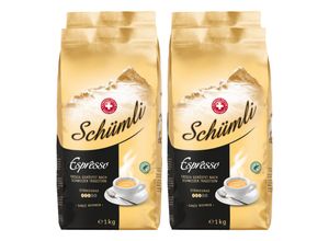 7617014186380 - Schweizer Schümli Espresso ganze Kaffeebohnen 1 kg 4er Pack