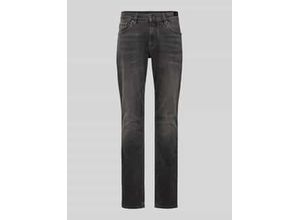 7617336187003 - Slim Fit Jeans mit Label-Detail