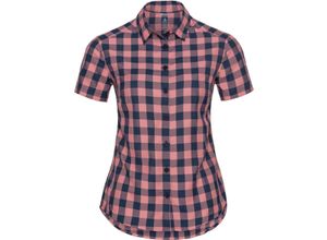 7617977222576 - odlo Outdoorbluse Mythen Kurzarm schnell trocknend für Damen rot XL