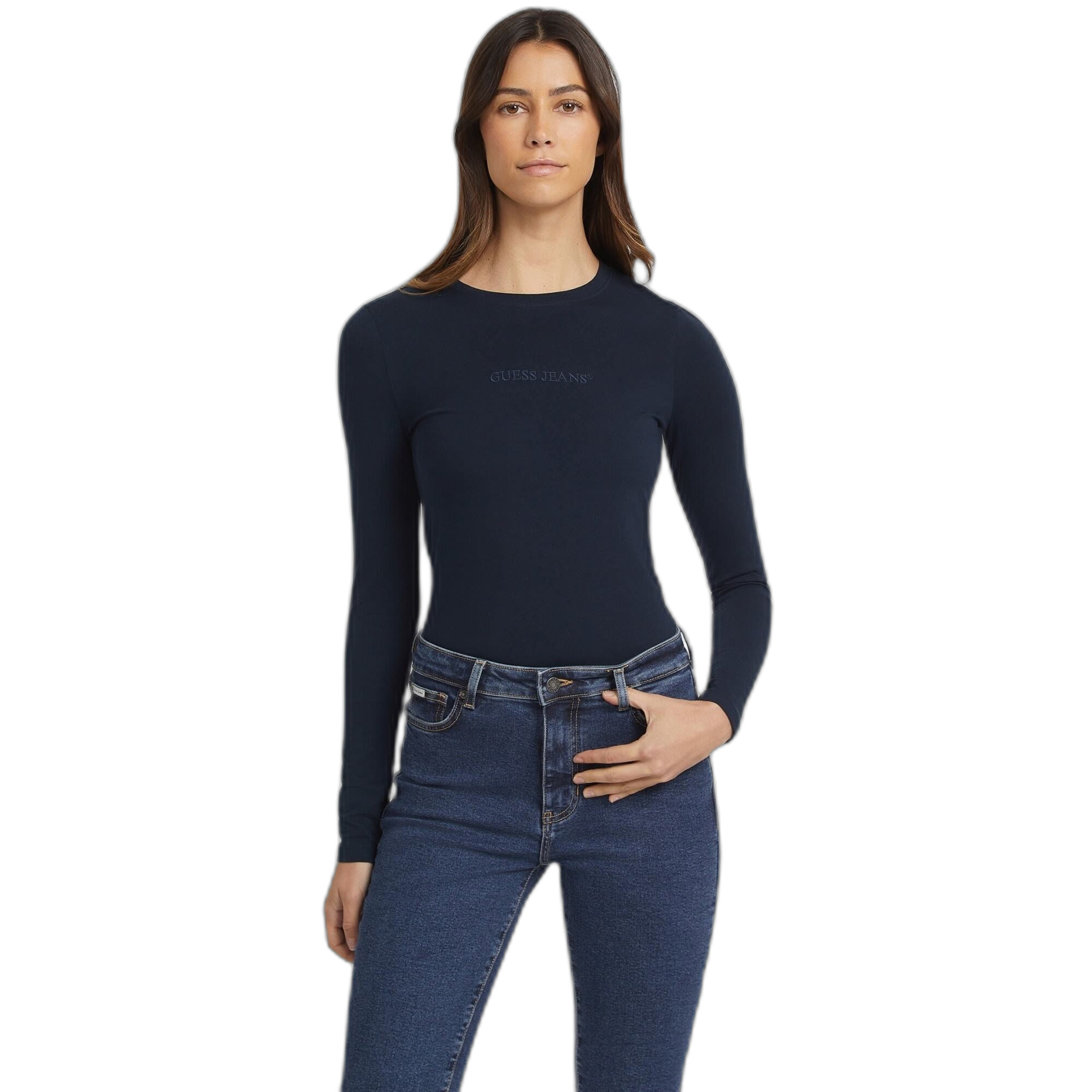 7618391278163 - Langarm-T-Shirt Slim mit besticktem Logo für Damen Guess 7618391278163 - Langarm-T-Shirt Slim mit besticktem Logo für Damen Guess