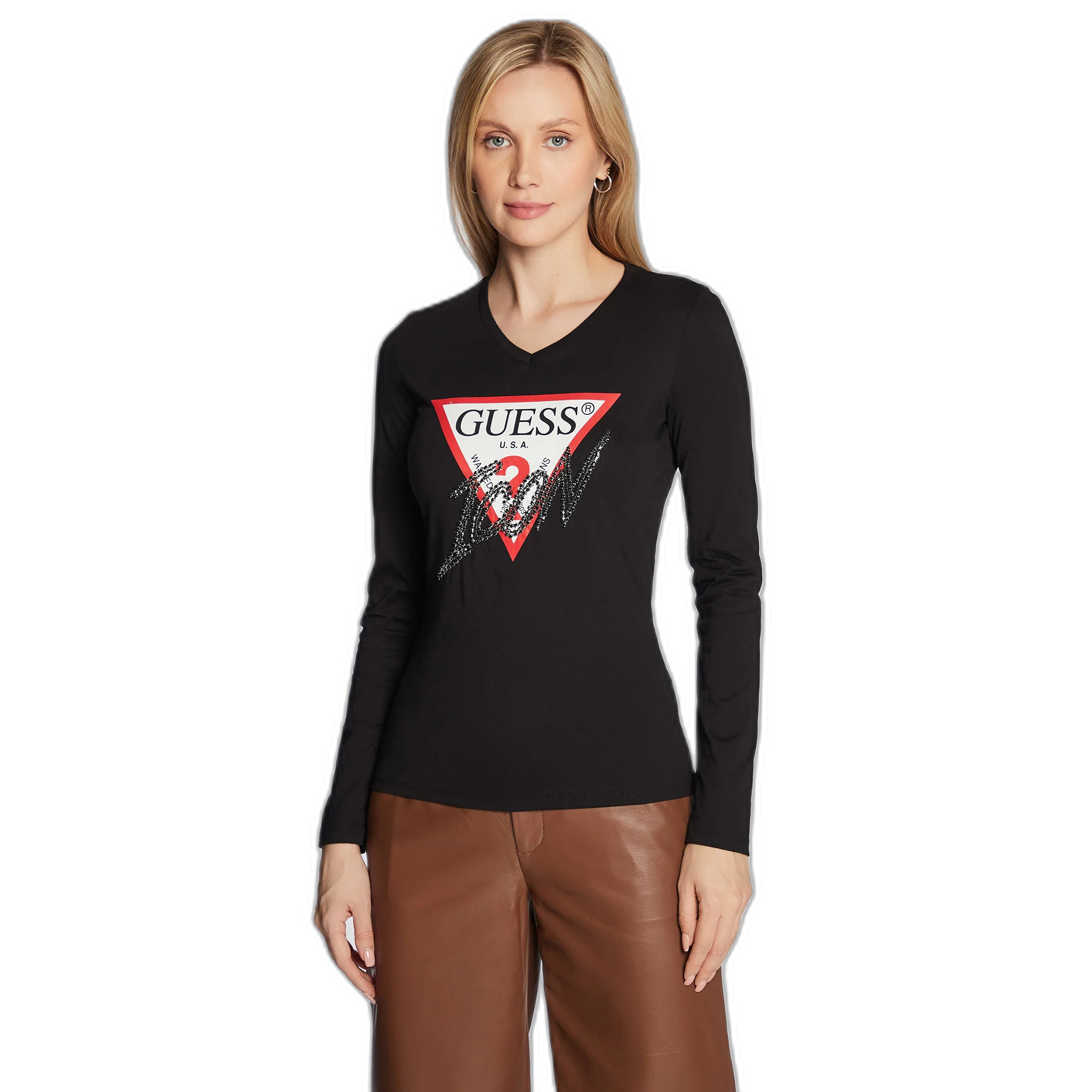 7619342272742 - T-Shirt mit V-Ausschnitt und langen Ärmeln Frau Icon 7619342272742 - T-Shirt mit V-Ausschnitt und langen Ärmeln Frau Icon