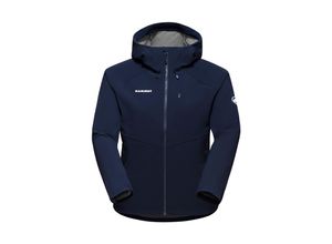 7619876116819 - MAMMUT Softshelljacke Ultimate Comfort SO Hooded Kapuze 4-Wege-Stretch für Damen blau L