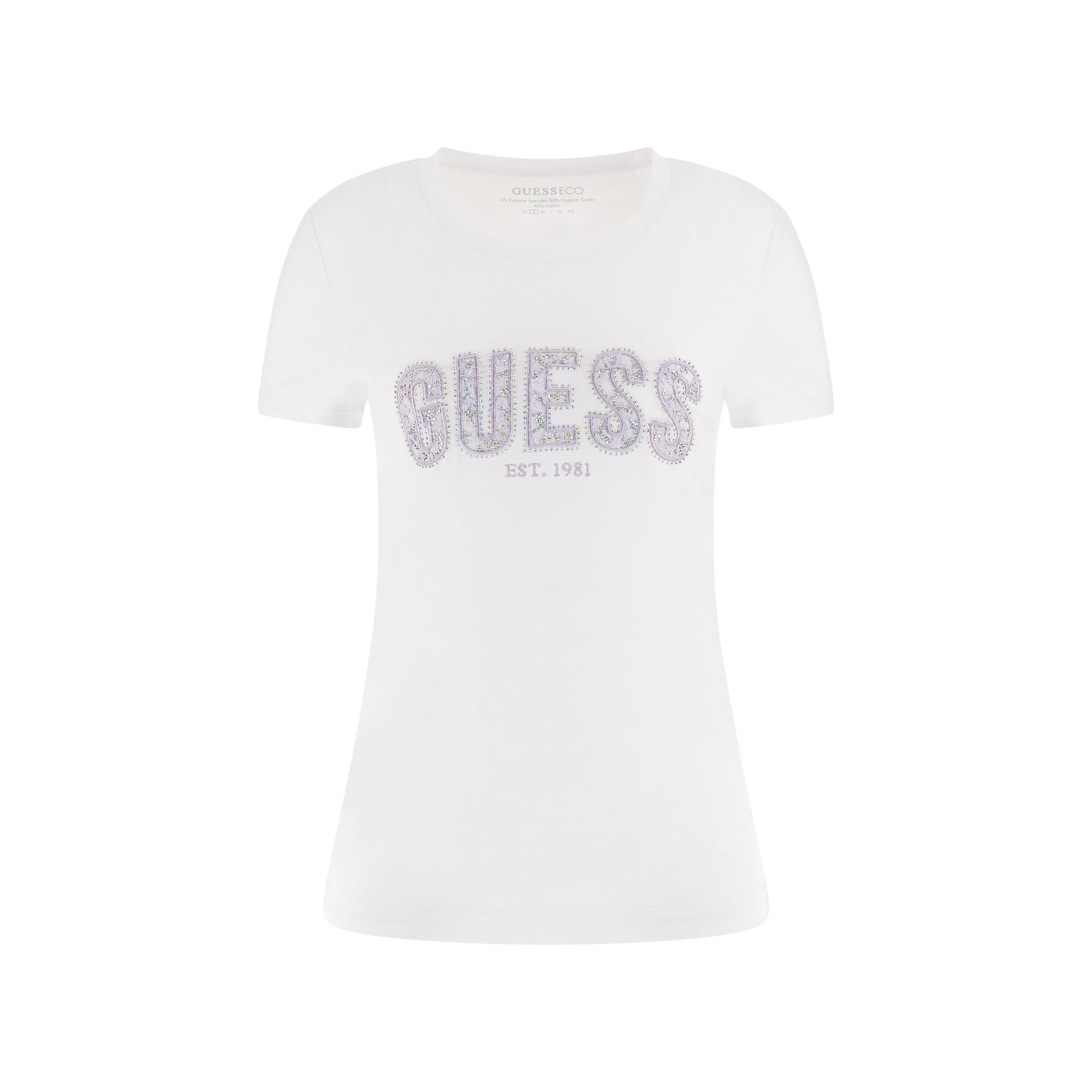 7620837006339 - Damen T-Shirt mit Rundhalsausschnitt aus Spitze Guess