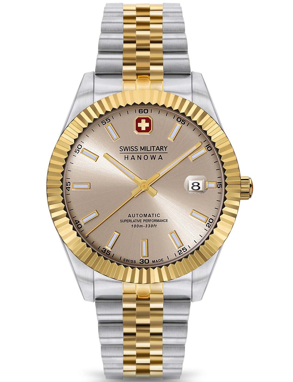 7620958010338 - Mens Wristwatch Analog Watch Stainless Steel Gold Silver Gold 40 mm Herrenuhr Armbanduhr Automatik Chronograph