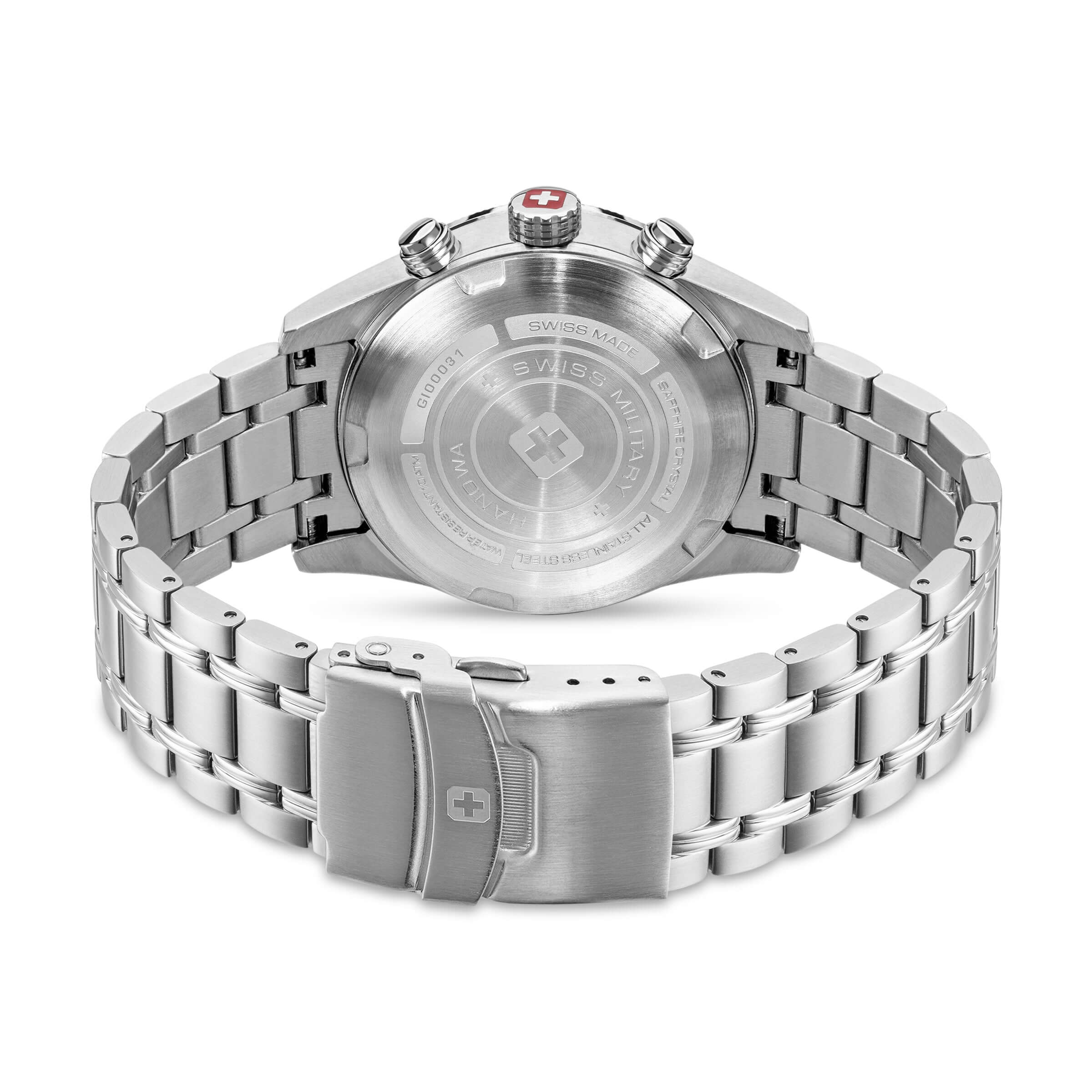 7620958011427 - Herren Armbanduhr Chronograph Edelstahl Schwarz 42mm - Herrenuhren - Luxusuhren - Swiss Made