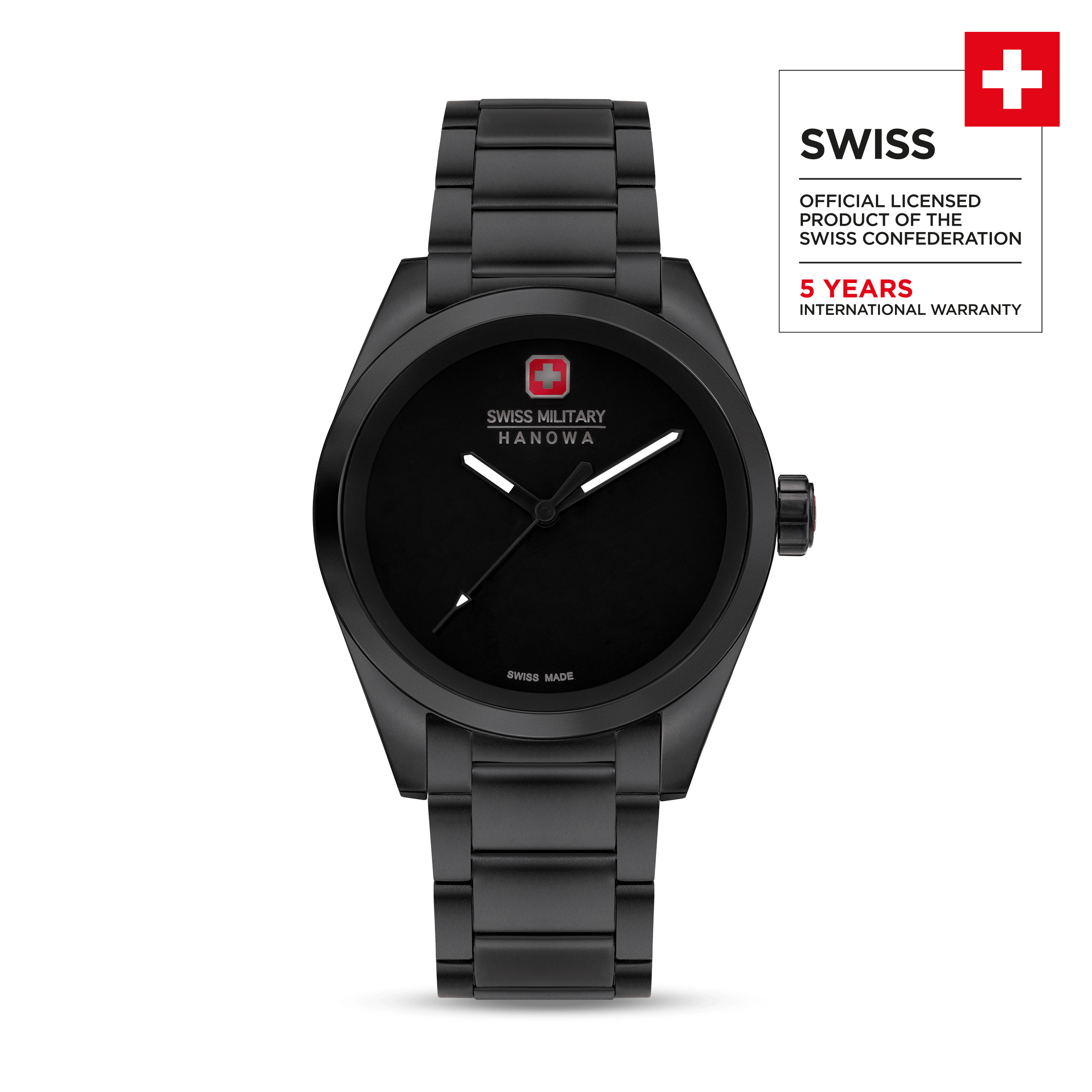 7620958011588 - Unisex Armbanduhr Analog 40mm Schwarz Edelstahl - Swiss Made - Herrenuhr Damen 7620958011588 - Unisex Armbanduhr Analog 40mm Schwarz Edelstahl - Swiss Made - Herrenuhr Damen