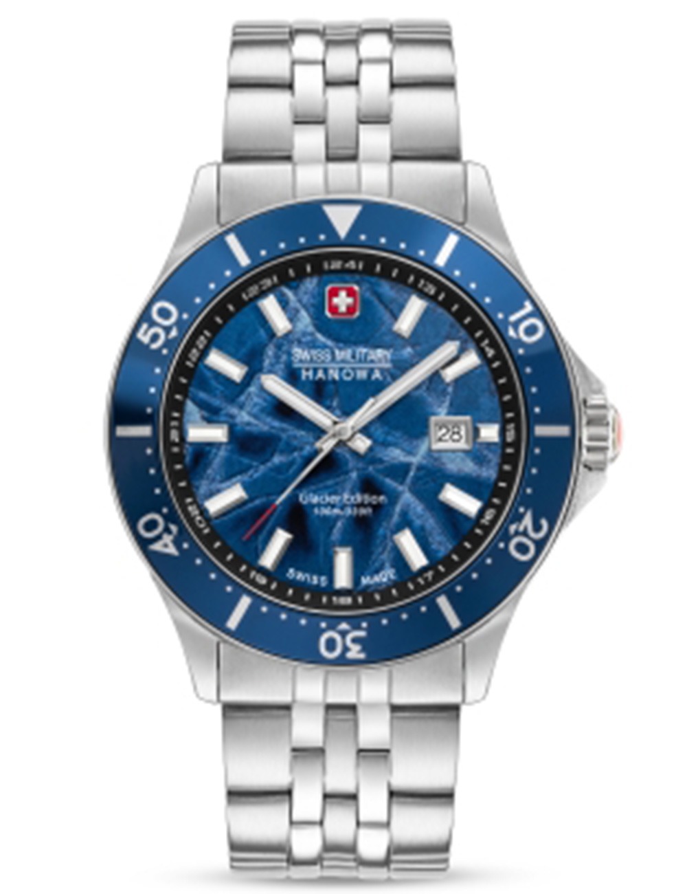 7620958012103 - Unisex Analog Armbanduhr Edelstahl Blau 42mm Swiss Made Herrenuhren Chronograph Taucheruhren