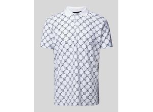 7621204001018 - Regular Fit Poloshirt mit Allover-Logo-Print Modell Thilo