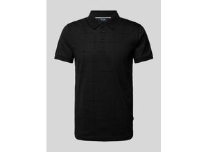 7621204421182 - Slim Fit Poloshirt mit Allover-Muster Modell Phelan