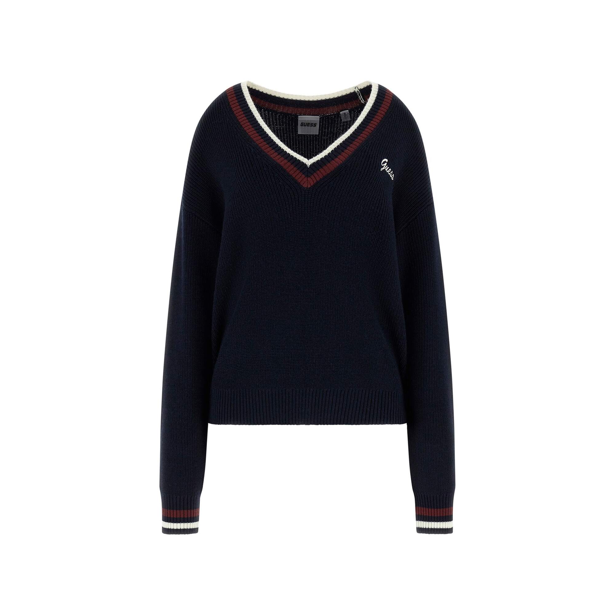 7621806008781 - Oversize Pullover mit V-Ausschnitt für Damen Guess