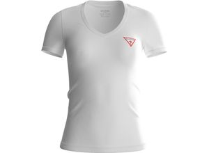 7622078609331 - GUESS T-Shirt Logo V-Ausschnitt für Damen weiß XS