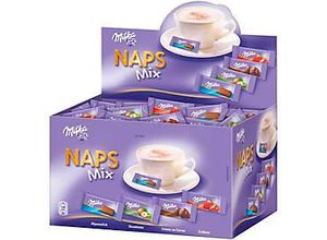 7622300681951 - Minischokolade Milka Naps Mix bestehend aus den Sorten Alpenmilch Schokolade Alpenmilch-Schokolade mit Kakaocrème Erdbeergeschmack & Haselnussstückchen 1702 kg