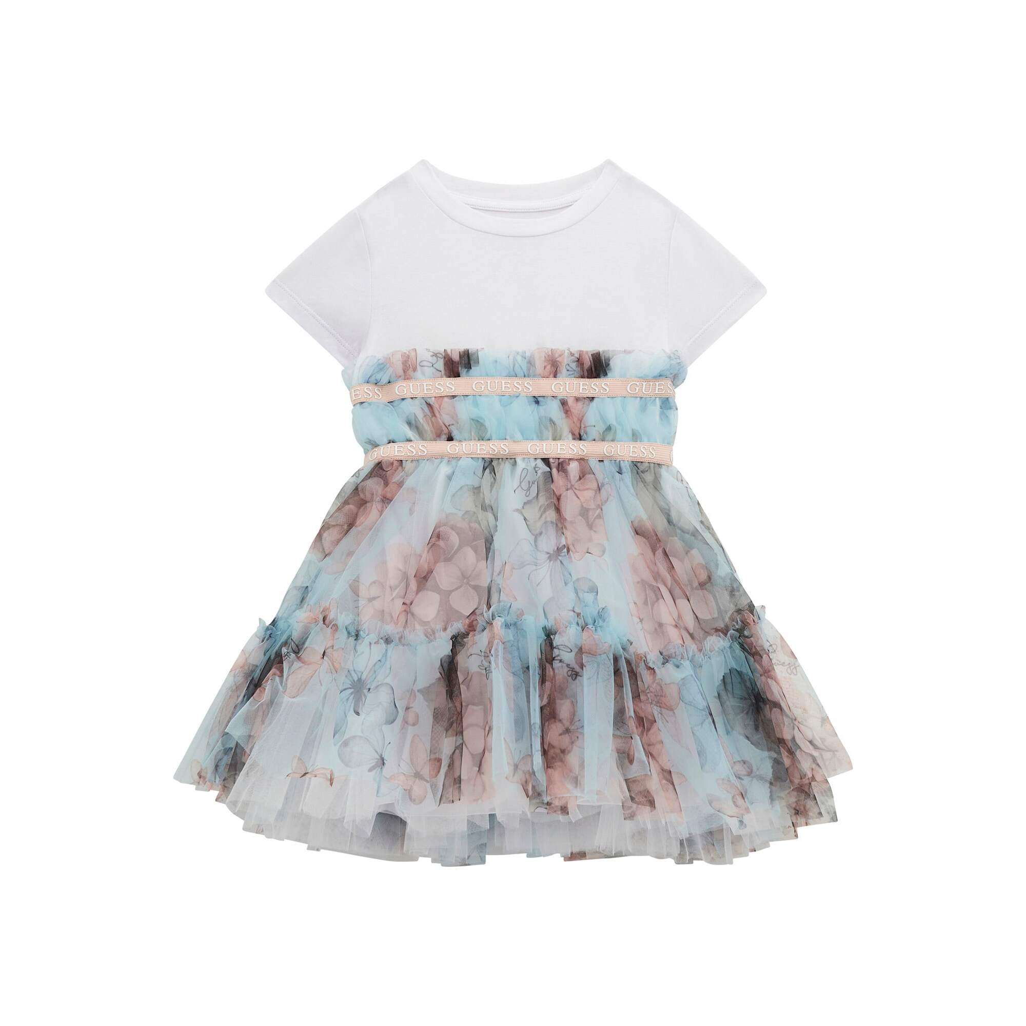 7626741394043 - Mädchenkleid Mixed Fabric