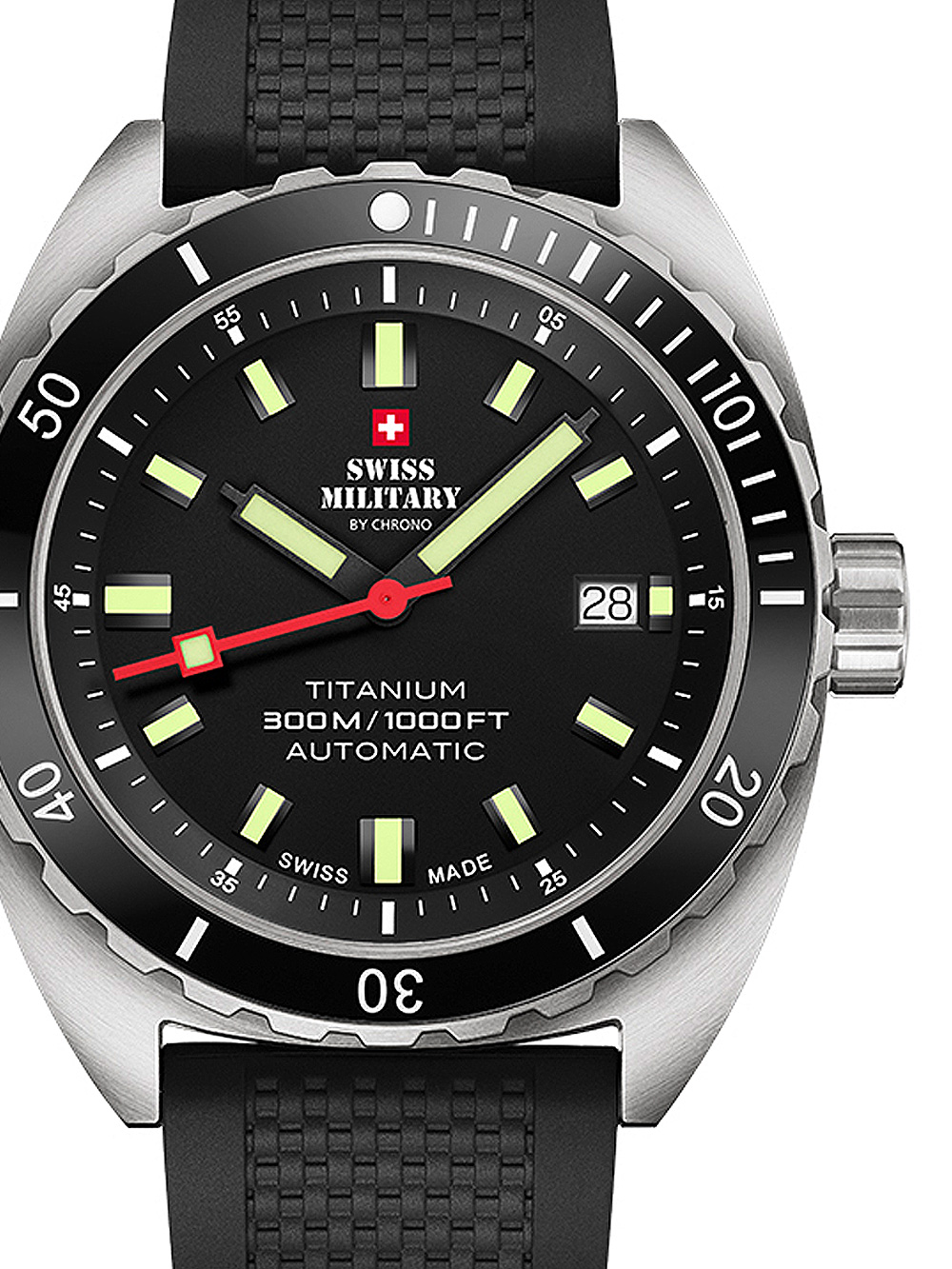 7630019156493 - Swiss Military SMA3410006 Diver Titanium Automatik Herrenuhr 42mm 30ATM