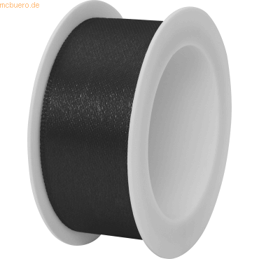 7630021176335 - 12 x Geschenkband Satin Spule 25mmx3m schwarz