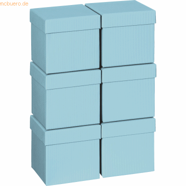 7630021188451 - 6 x Geschenkbox 10x10x10cm Cube One Colour blau hell