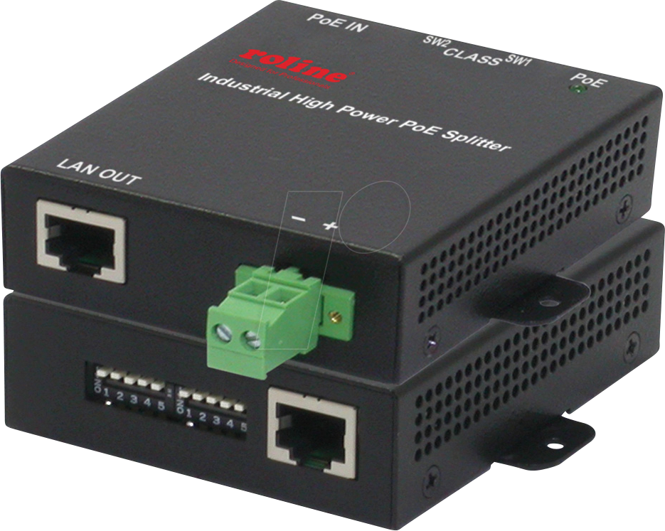 7630049612457 - Roline 21131173 PoE Splitter 10   100   1000 MBit s IEEE 8023af (1295 W)