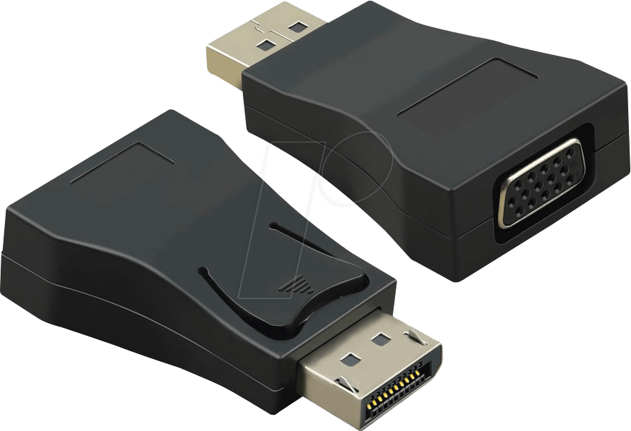 7630049615489 - VALUE - Videoadapter - DisplayPort (M) zu HD-15 (VGA) (W) - 1080p-Unterstützung 2K Unterstützung aktiv - Schwarz