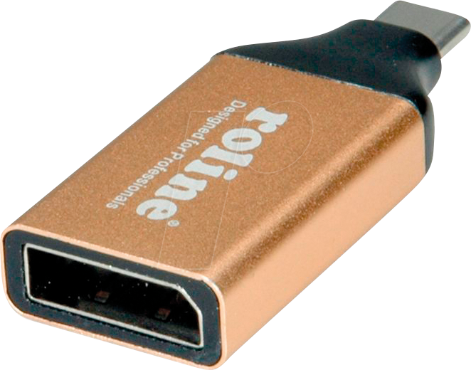 7630049618800 - Roline 12033232 USB-C®   DisplayPort Adapter Schwarz Gold