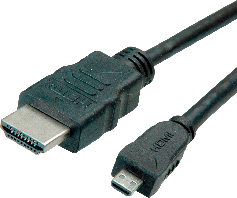 7630049619692 - Roline green HDMI Anschlusskabel HDMI-A Stecker HDMI-Micro-D Stecker 2 m Schwarz 11445581 Halogenfrei HDMI-Kabel