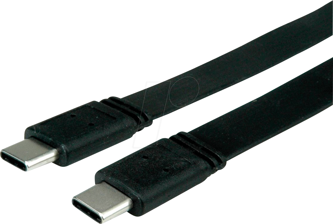 7630049621251 - VALUE USB4 Gen 3 Kabel Emark C-C ST ST 40Gbit s 100W extra-flach schwarz 05 m